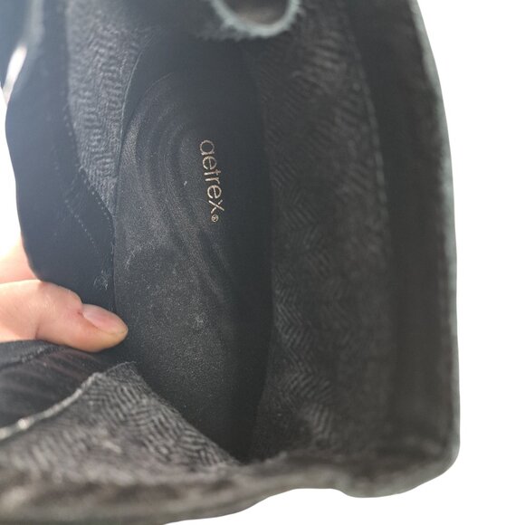 Aetrex Rubi Black Leather Comfort Ankle Boots Size 40 US 9-9.5 Classic Heel - Picture 9 of 13